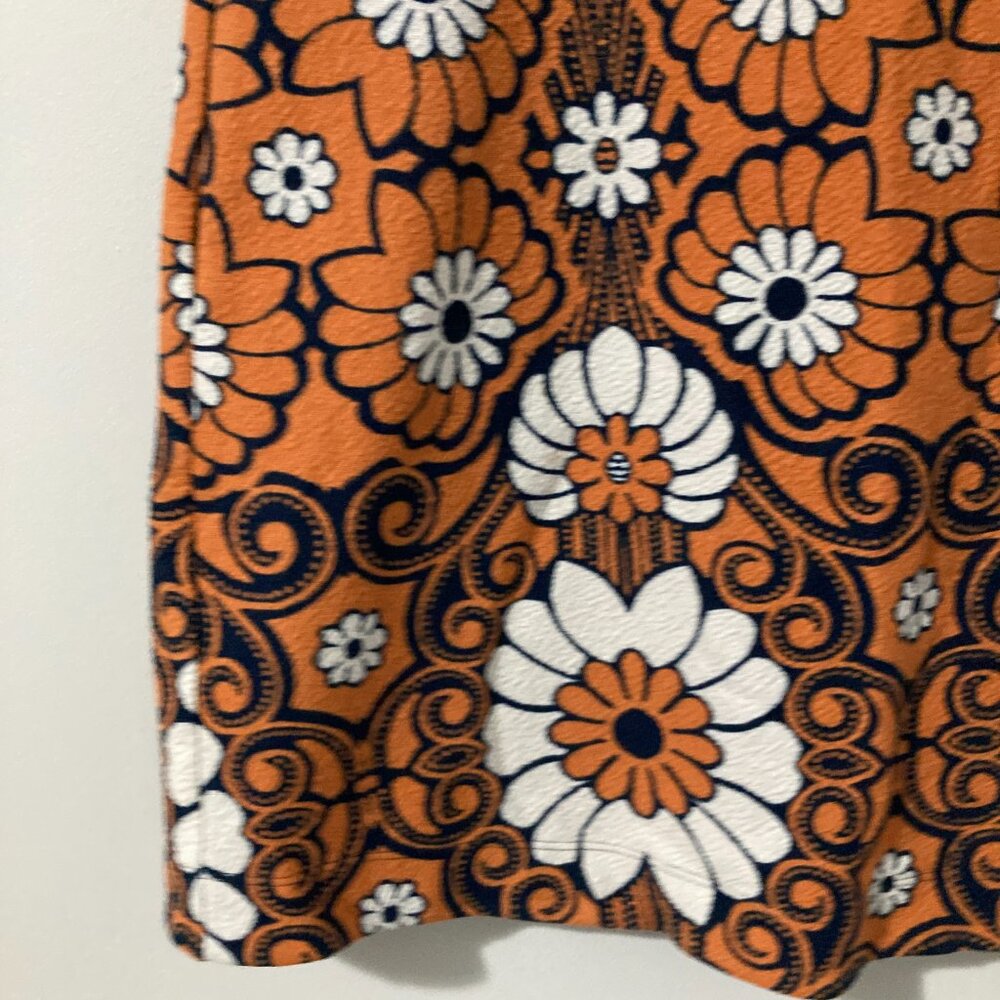 Anthropologie Orange Green Floral Mini Dress - Picture 8 of 14